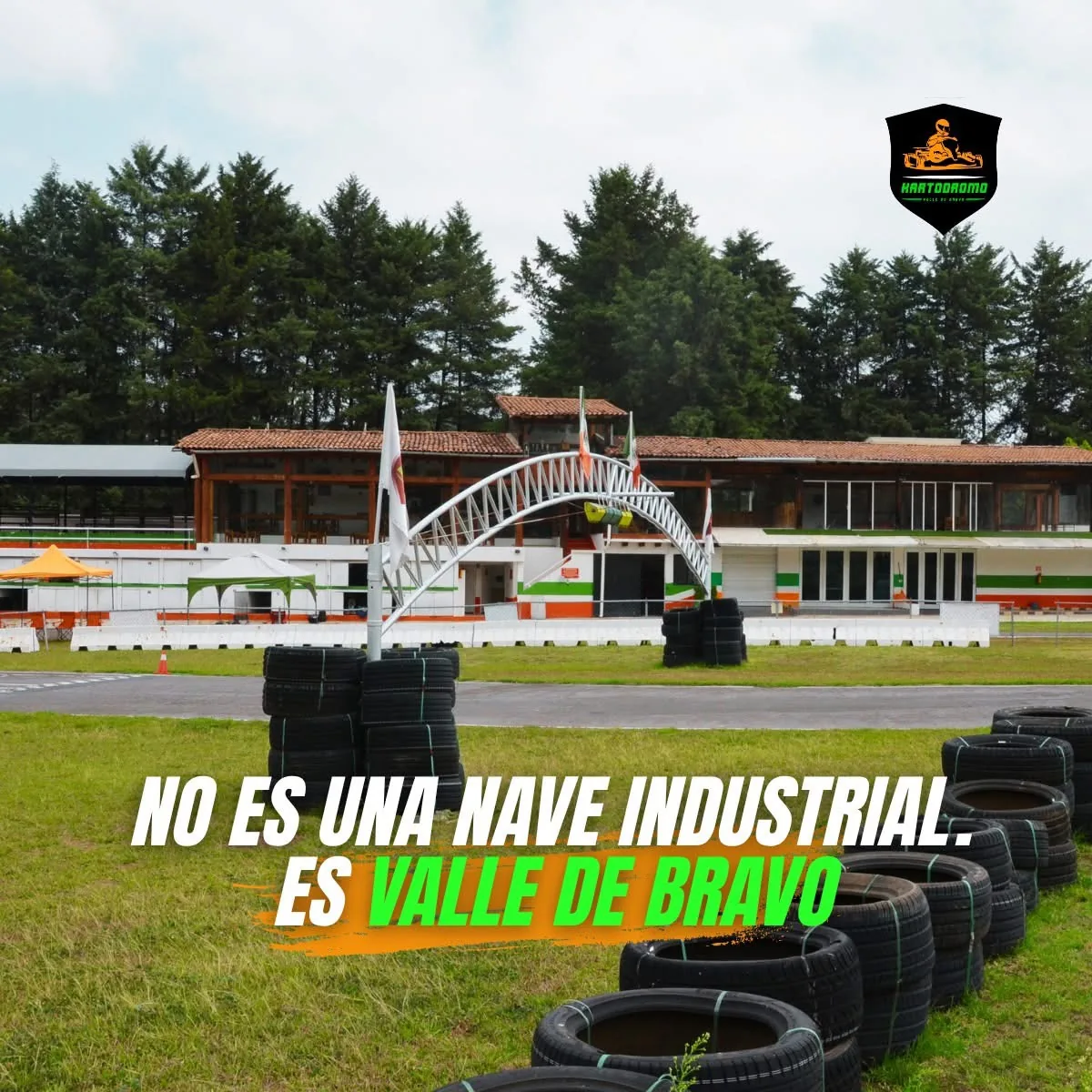 Vista del circuito y área principal del kartódromo